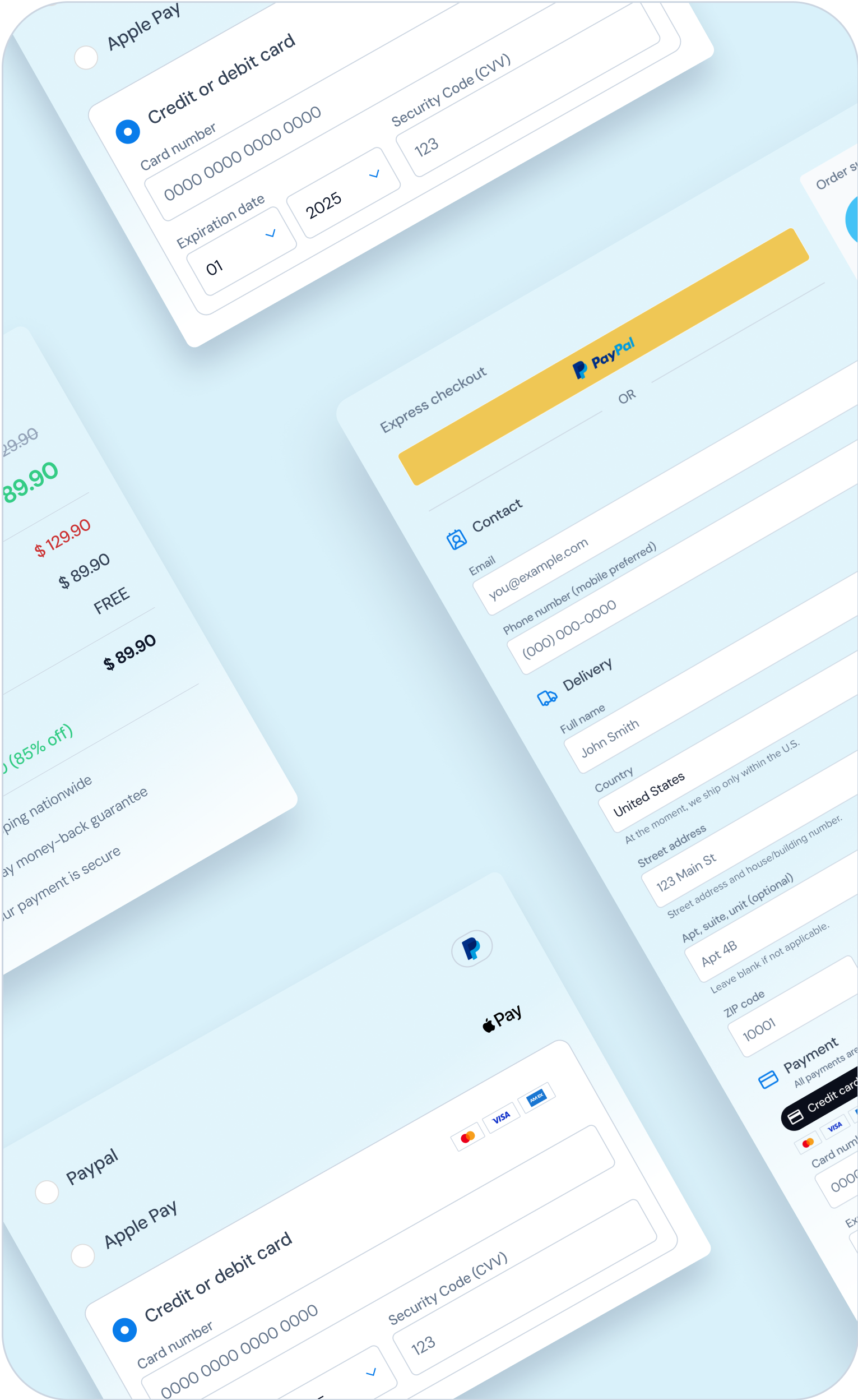 Shopping Cart - App mockup